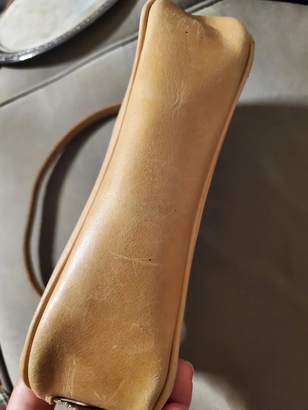 Y2k Coach Blue Signature Canvas and Tan Leather Shoulder Bag